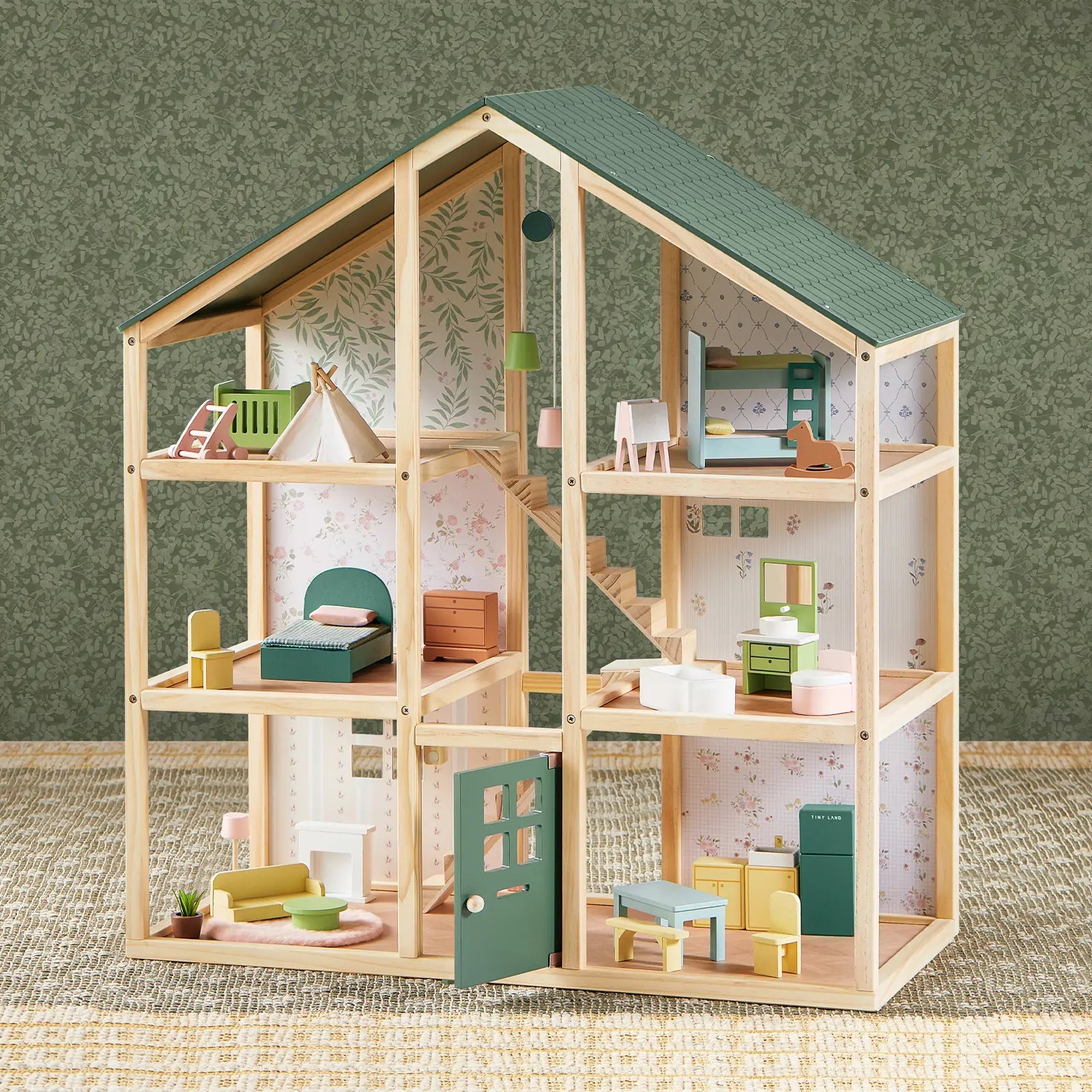 Tiny Land® Sweetwood Evergreen Dollhouse without Dolls- Bambi Baby