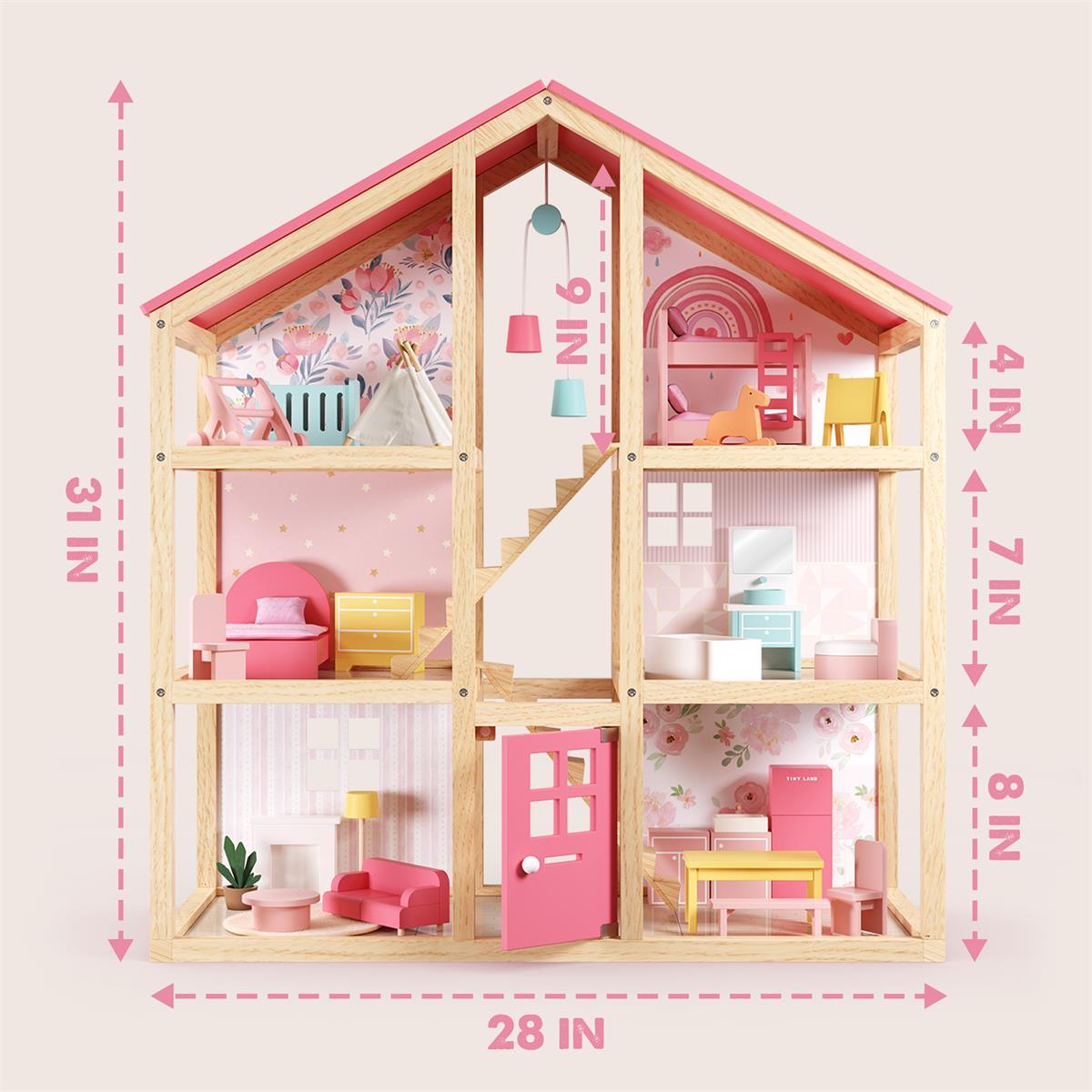 Tiny Land® Sweetwood Love Dollhouse without Dolls- Bambi Baby