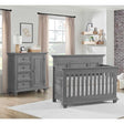 Oxford Baby Weston 2 Piece Nursery Set - Convertible Crib + & Chifferobe in Dusk Gray - Bambi Baby