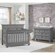 Oxford Baby Weston 2 Piece Nursery Set - Convertible Crib + & 7 Drawer Dresser in Dusk Gray - Bambi Baby