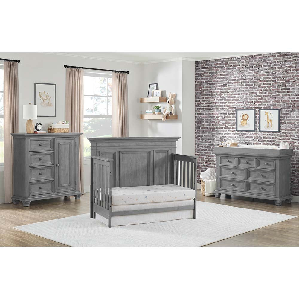 Oxford Baby Weston 4 In 1 Convertible Crib Dusk Gray- Bambi Baby
