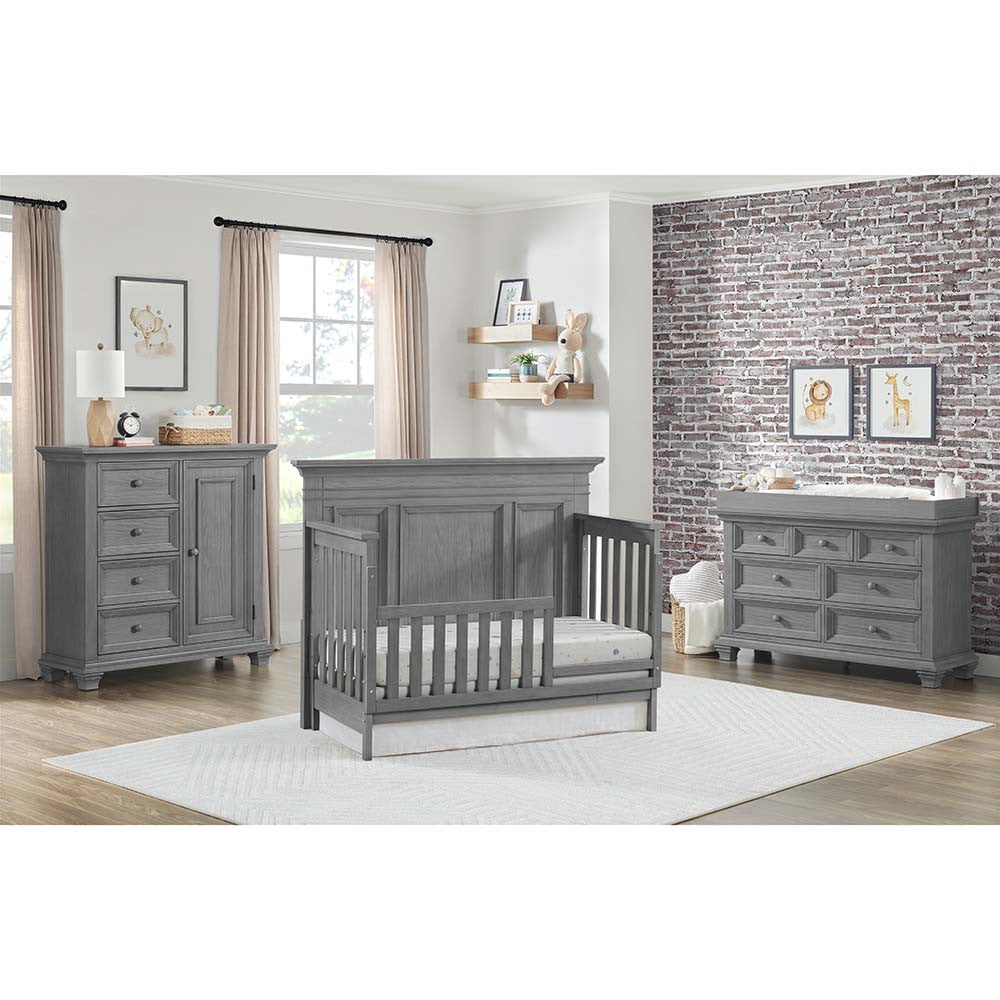 Oxford Baby Weston 4 In 1 Convertible Crib Dusk Gray- Bambi Baby