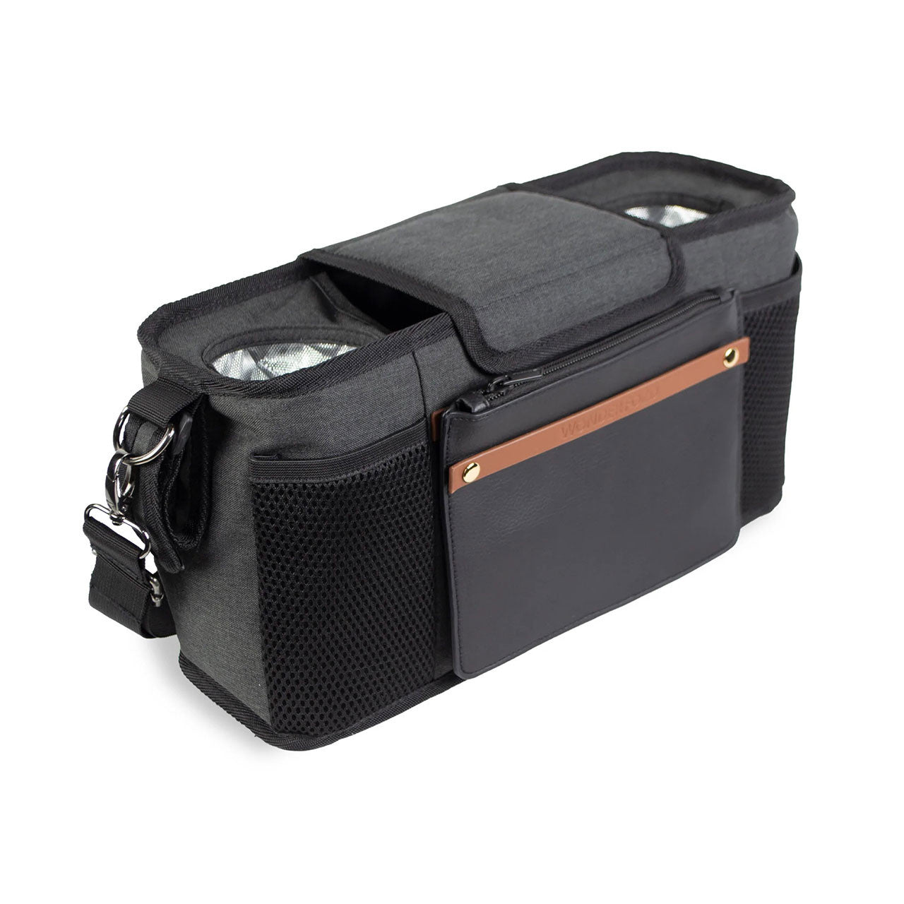 Consola para padres Wonderfold con dos portavasos aislantes - Negra- Bambi Baby