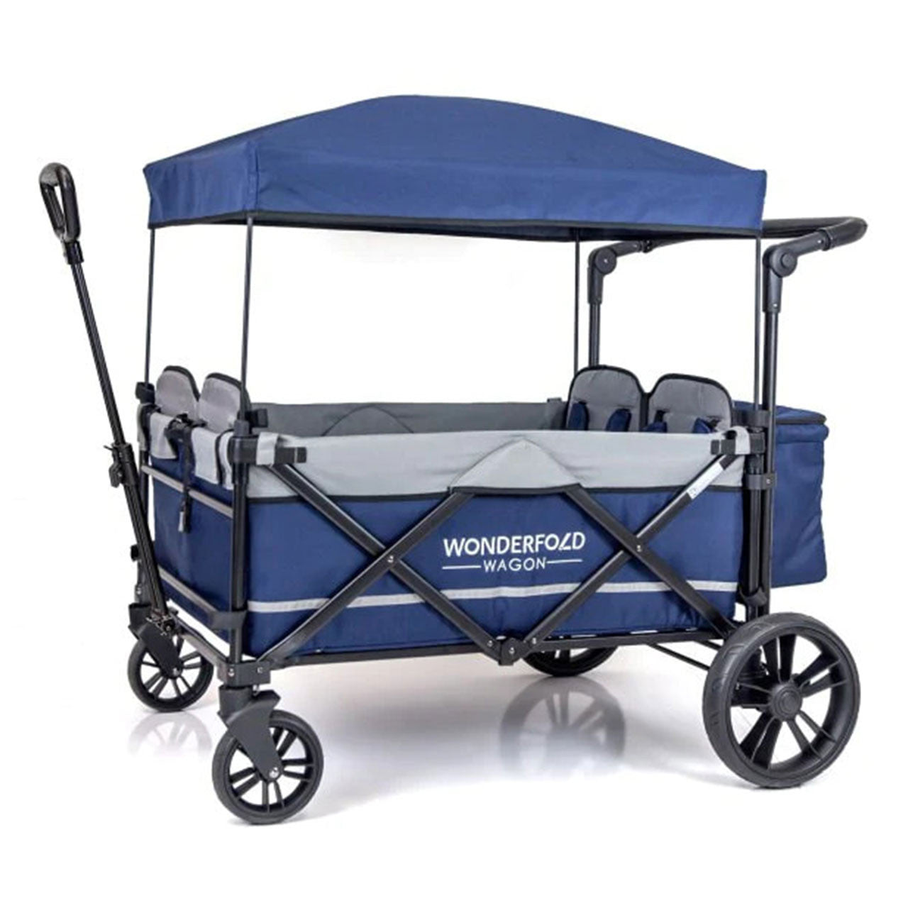 Wonderfold X4 Push & Pull Quad Stroller Wagon in Midnight Blue- Bambi Baby