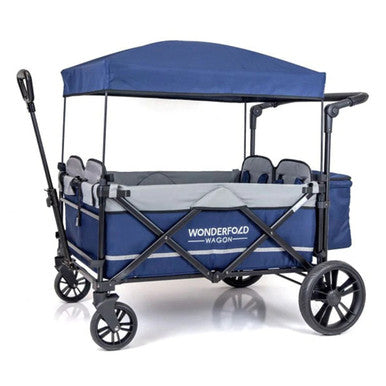 Wonderfold X4 Push & Pull Quad Stroller Wagon in Midnight Blue- Bambi Baby