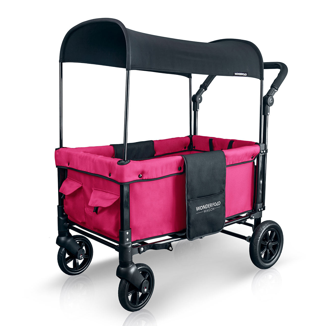 Wonderfold W1 OG Double Stroller Wagon in Fuchsia Pink- Bambi Baby