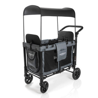 Wonderfold W4 Elite Quad Stroller Wagon in Charcoal Gray- Bambi Baby