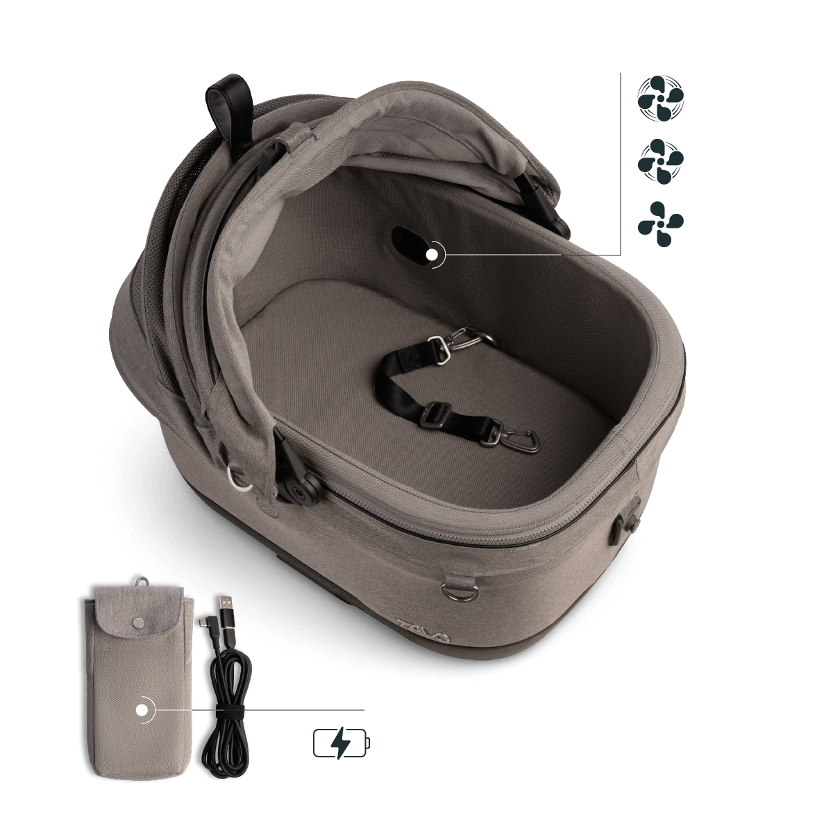 Tavo Maeve™ iso5X Wind + Roscoe Trek Stroller Black- Bambi Baby