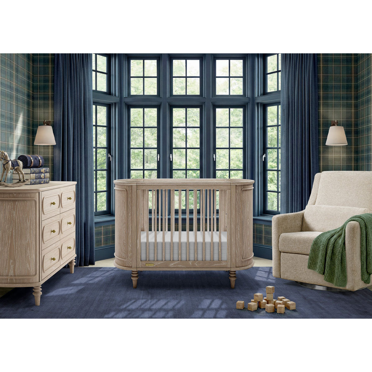 Bellini Provence 4-in-1 Oval Convertible Crib & Breathable Luxury Mattress- Bambi Baby