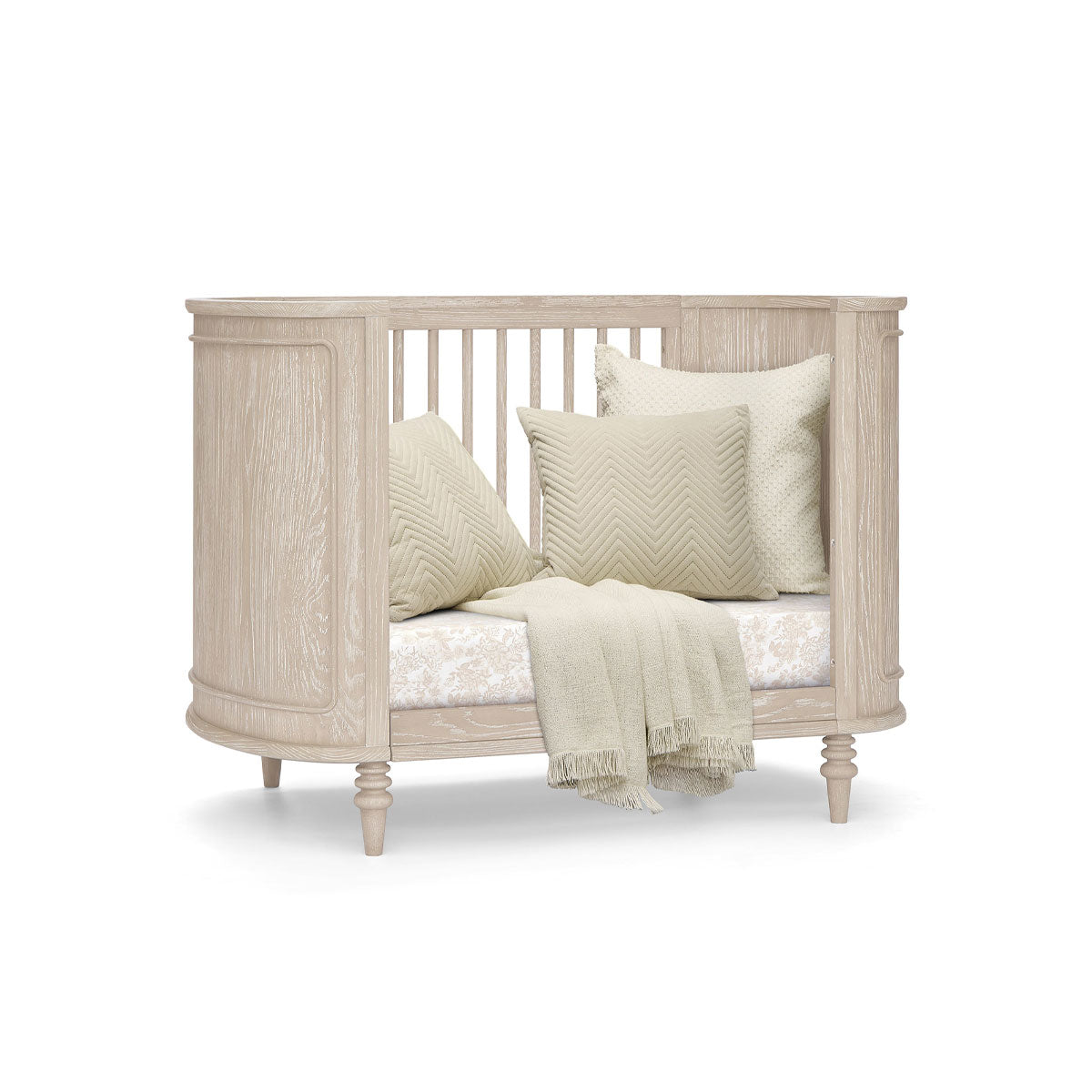 Bellini Provence 4-in-1 Oval Convertible Crib & Breathable Luxury Mattress- Bambi Baby