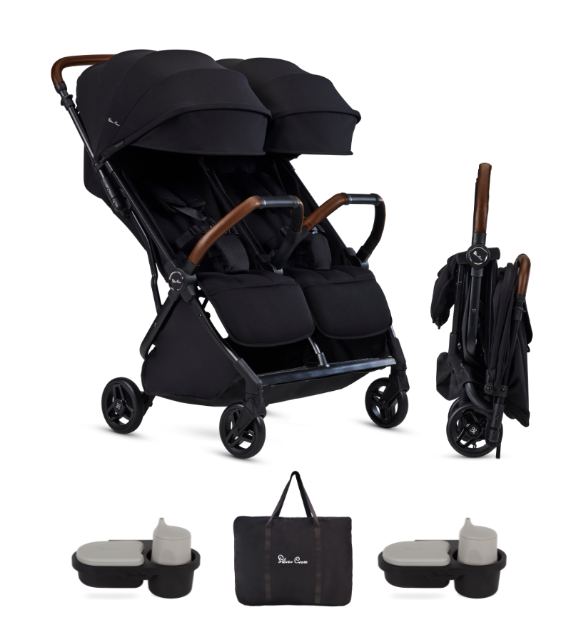 Silver Cross Jet Double Stroller Accessory Bundle - Black- Bambi Baby