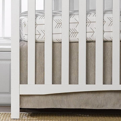 Liz and Roo Flax Crib Skirt 16" Drop in Linen- Bambi Baby