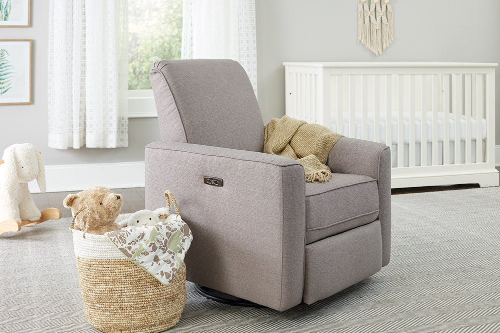 Westwood Aspen Swivel and Power Reclining Glider in Sand- Bambi Baby