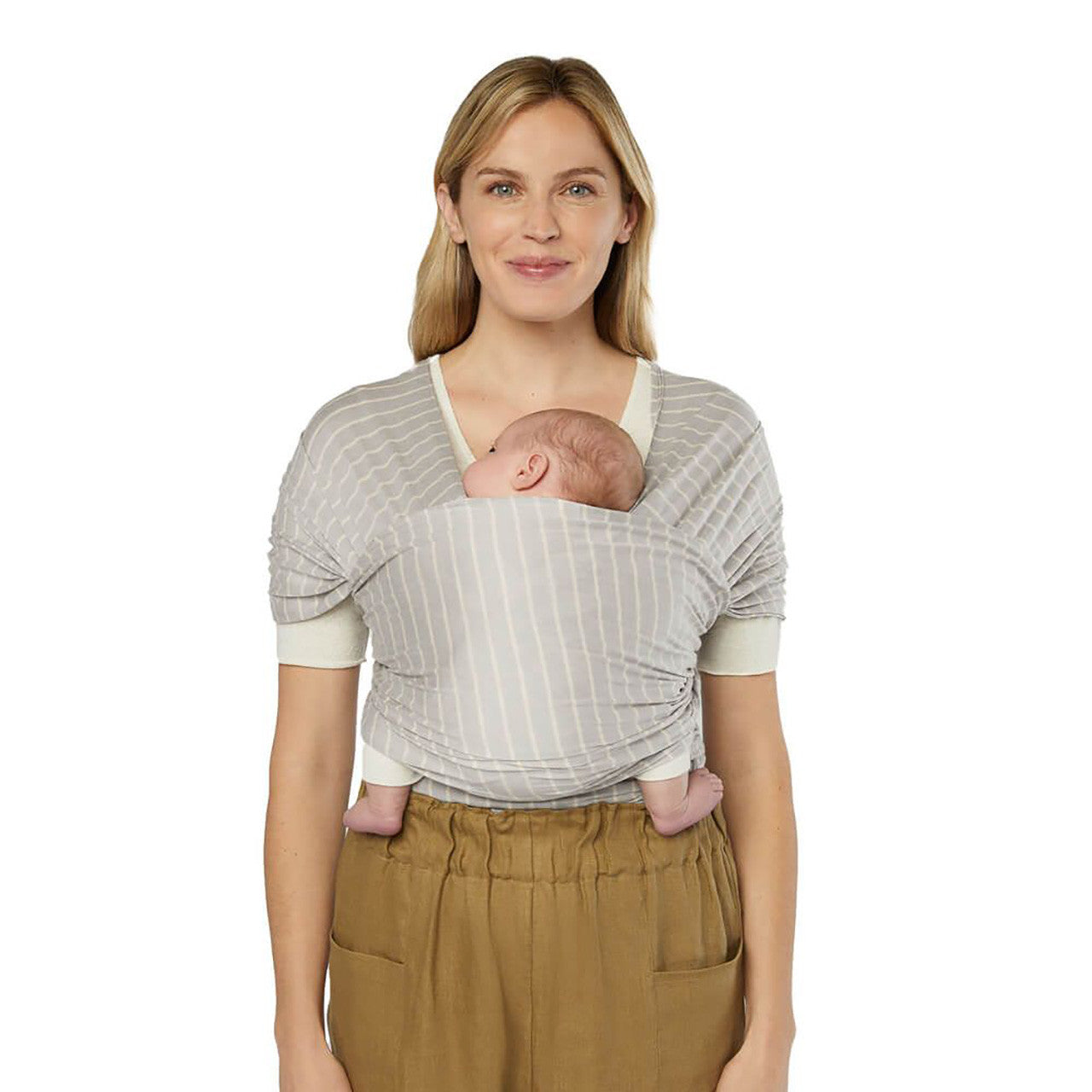 Ergobaby Aura Wrap Sustainable Knit - Grey Stripes- Bambi Baby