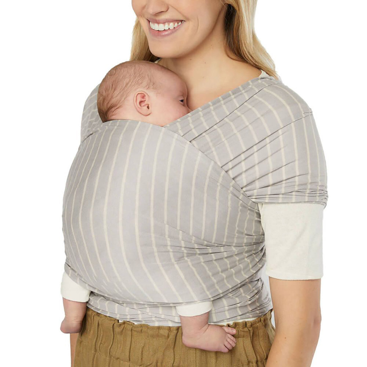 Ergobaby Aura Wrap Sustainable Knit - Grey Stripes- Bambi Baby