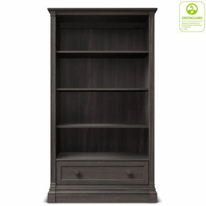 Storm Wood Romina Imperio Nursery Bookcase with Adjustable Shelves & Bottom Drawer - Front View | Bambi Baby