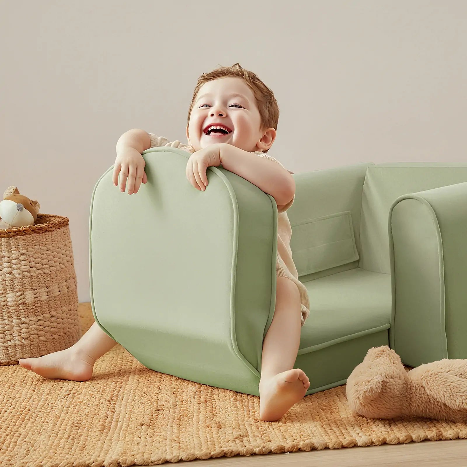 Tiny Land® GentleSnug Kid Chair - Sage- Bambi Baby