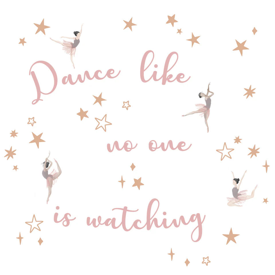 Lambs & Ivy Ballerina Baby Dance Like No One is Watching Wall Decals/Stickers- Bambi Baby
