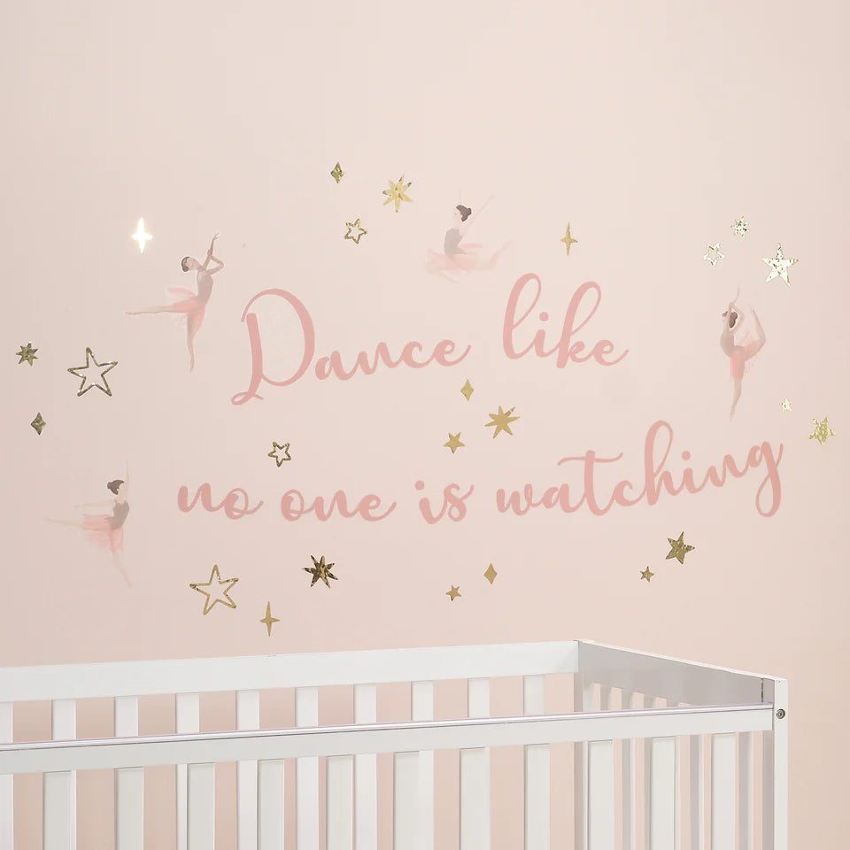 Lambs & Ivy Ballerina Baby Dance Like No One is Watching Wall Decals/Stickers- Bambi Baby
