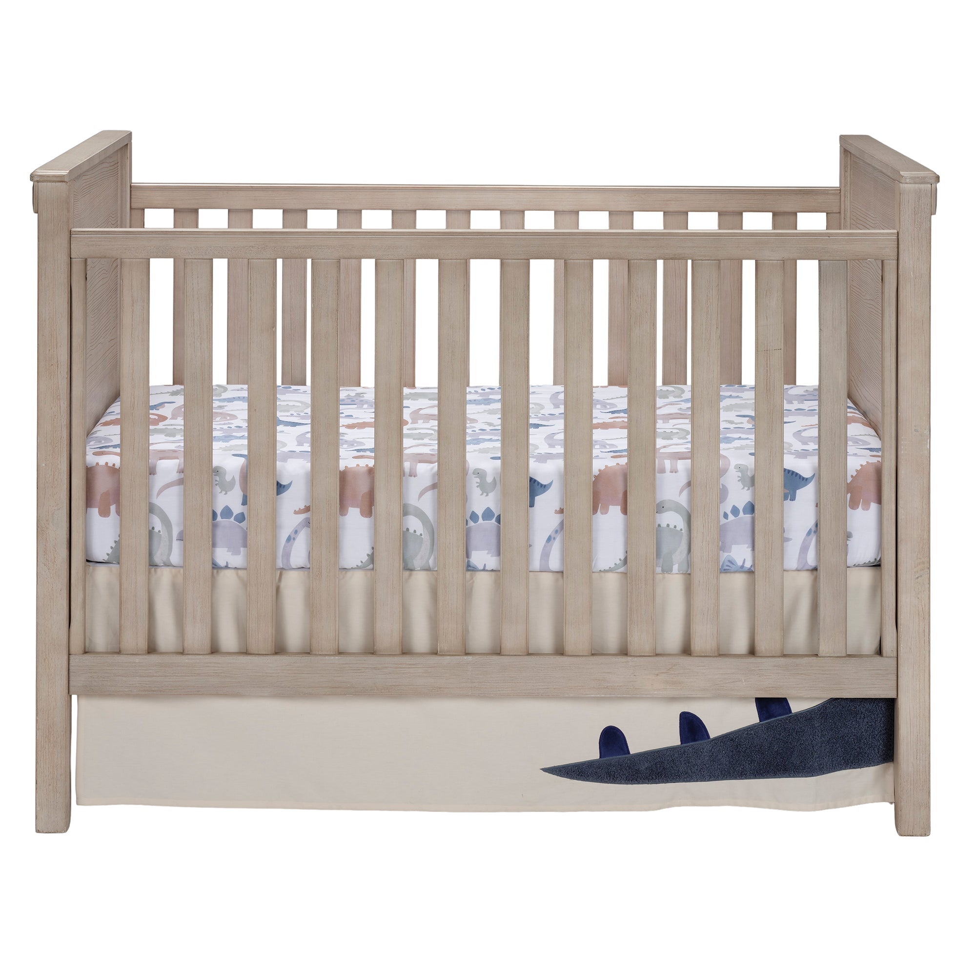 Lambs & Ivy Dino-Might 3-Piece Crib Bedding Set - Blue/Gray- Bambi Baby