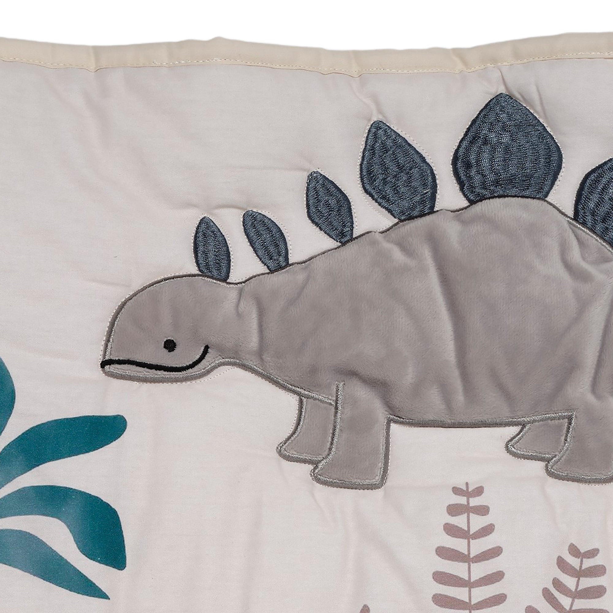 Lambs & Ivy Dino-Might 3-Piece Crib Bedding Set - Blue/Gray- Bambi Baby