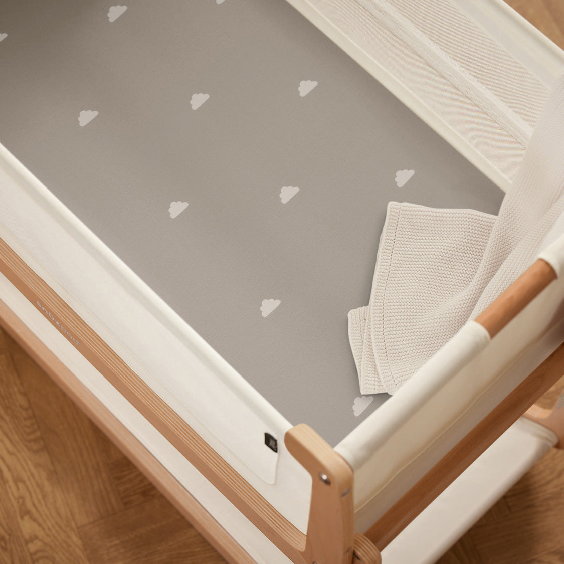 Snuz Bassinet 2 Pack Fitted Sheets - Gray Cloud- Bambi Baby