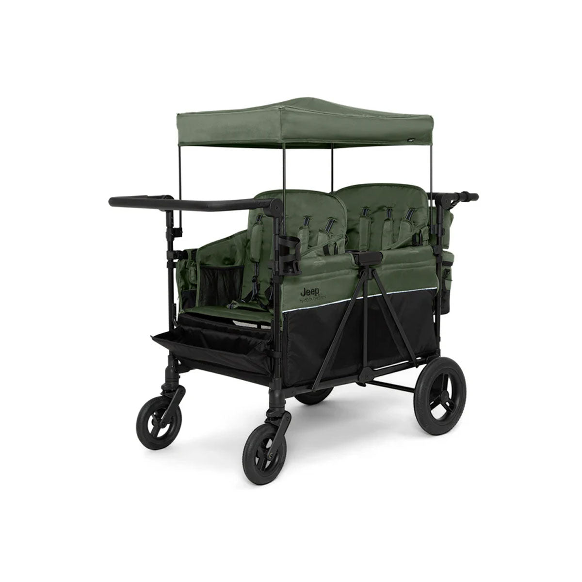 jeep wrangler stroller wagon cooler attachment Jeep Wrangler Deluxe 4 Seater Stroller Wagon by Delta Children