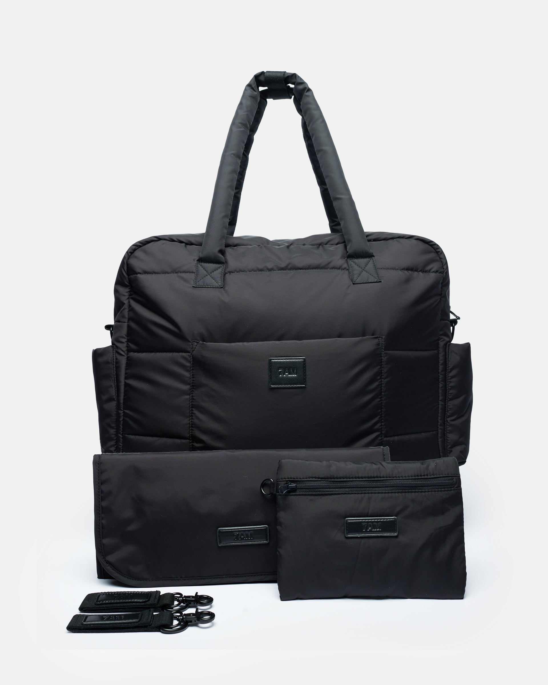 7AM Enfant Plaza Weekend Diaper Bag - Black- Bambi Baby