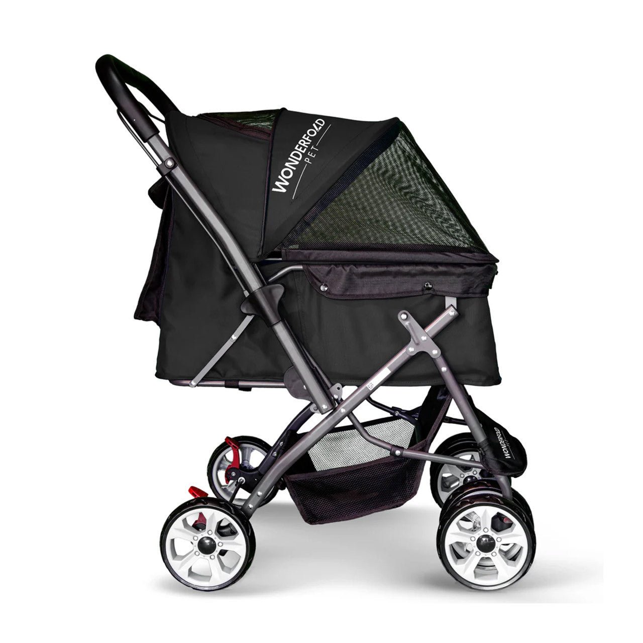 Wonderfold Pet Stroller Zipperless Entry & Reversible Handle in Aqua Blue- Bambi Baby
