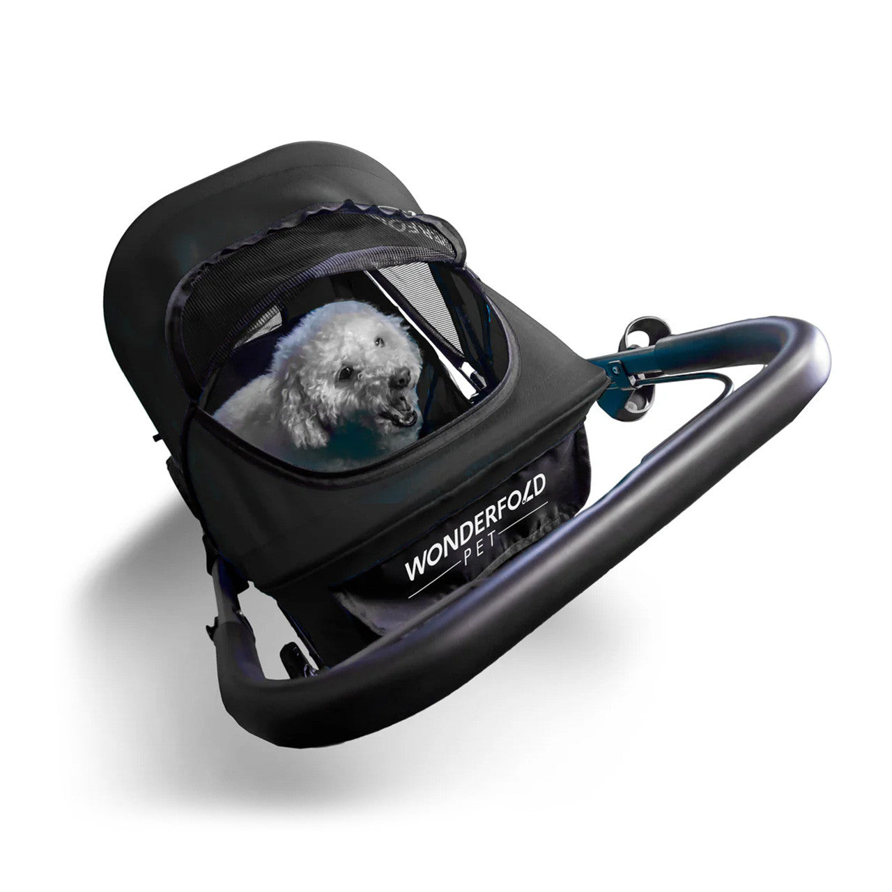 Wonderfold Pet Stroller Zipperless Entry & Reversible Handle in Aqua Blue- Bambi Baby