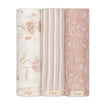 Crane Baby Violet Floral 100% Cotton Muslin Swaddle Blankets (Set of 3)
