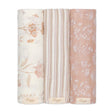 Crane Baby Violet Floral 100% Cotton Muslin Swaddle Blankets (Set of 3) - Bambi Baby