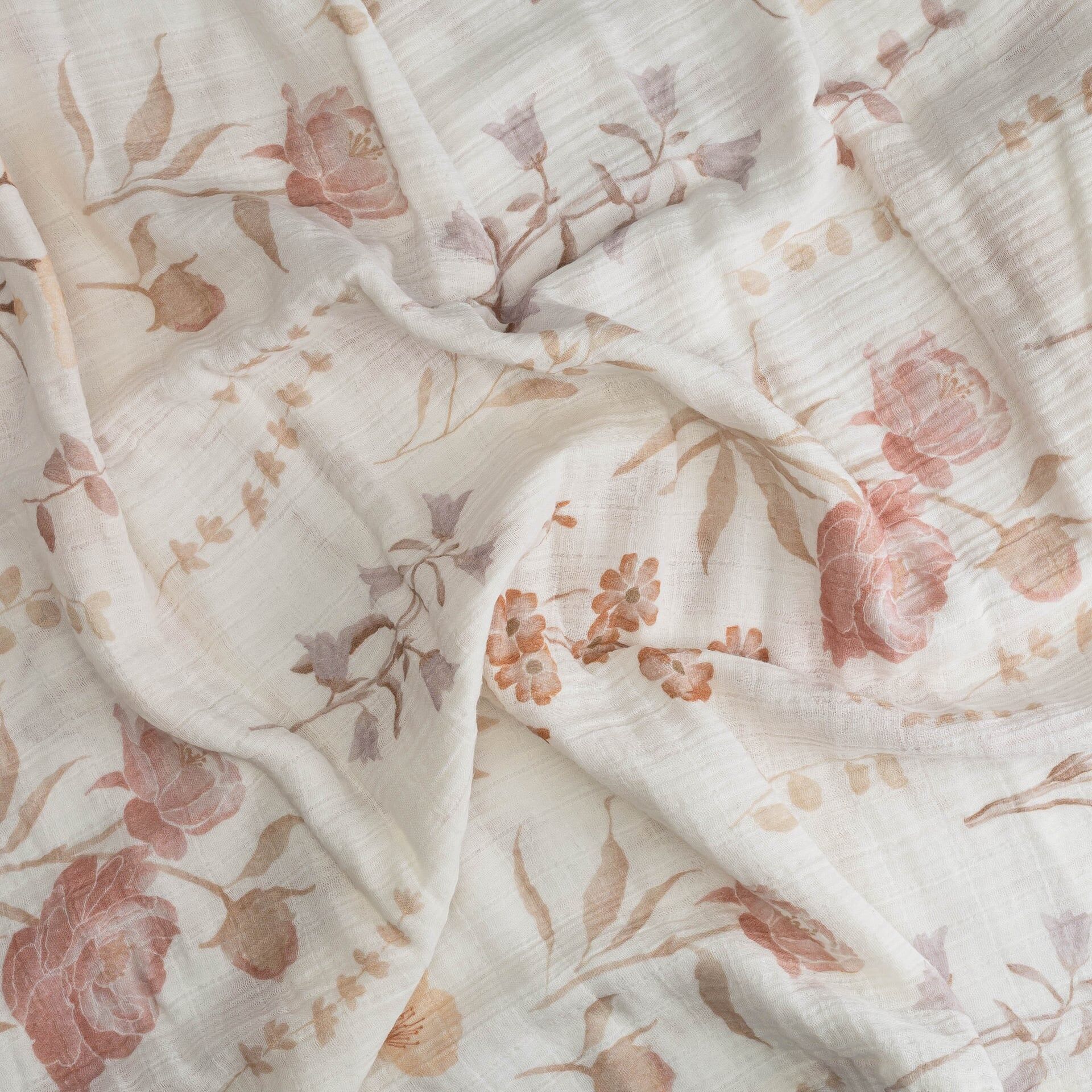 Crane Baby Violet Floral 100% Cotton Muslin Swaddle Blankets (Set of 3)- Bambi Baby