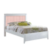 Cama doble Natart Taylor de 137 cm con pie de cama bajo, rieles y panel capitoné en color rubor