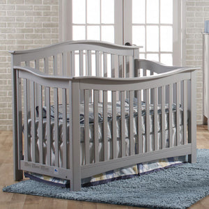 Stone Gray Pali Bolzano Forever Convertible Crib - Front Angle View | Bambi Baby