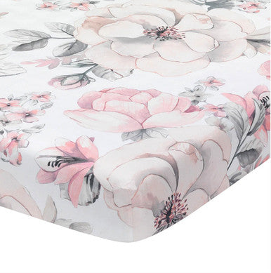 Lambs & Ivy Botanical Baby - Signature Sheet - White Floral- Bambi Baby
