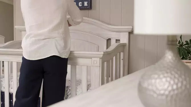 Oxford Baby Briella 4 in 1 Convertible Crib - White- Bambi Baby