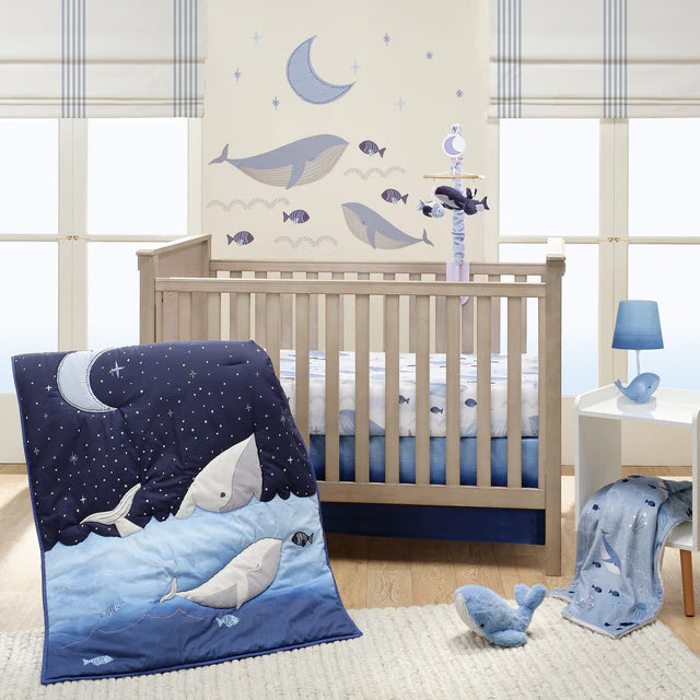 Lambs & Ivy Plush Bubbles & Squirt Soft Plush Blue Whale Stuffed Animal Toy- Bambi Baby
