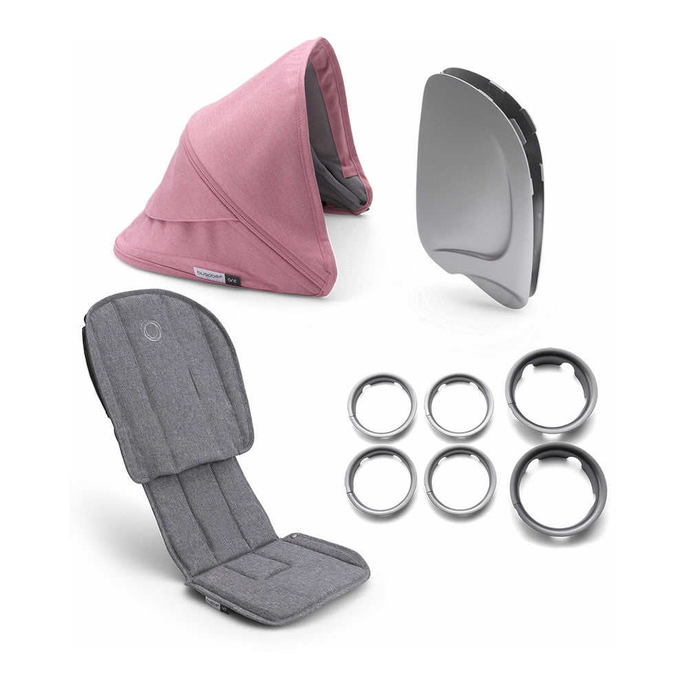 Bugaboo Ant Style Set Complete in Grey Melange-Pink Melange- Bambi Baby