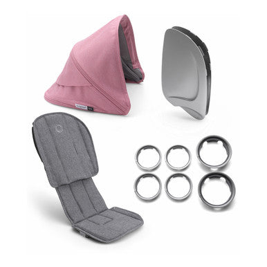 Bugaboo Ant Style Set Complete in Grey Melange-Pink Melange- Bambi Baby