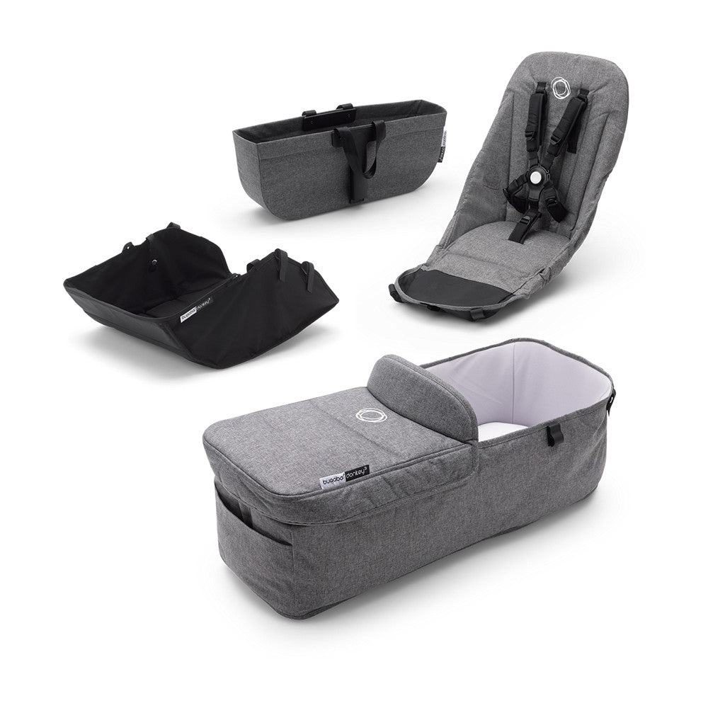 Conjunto de estilo Bugaboo Donkey 3 en gris jaspeado- Bambi Baby