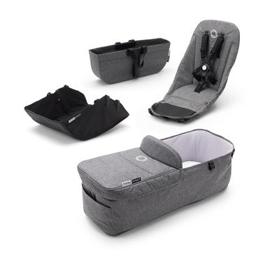 Conjunto de estilo Bugaboo Donkey 3 en gris jaspeado- Bambi Baby