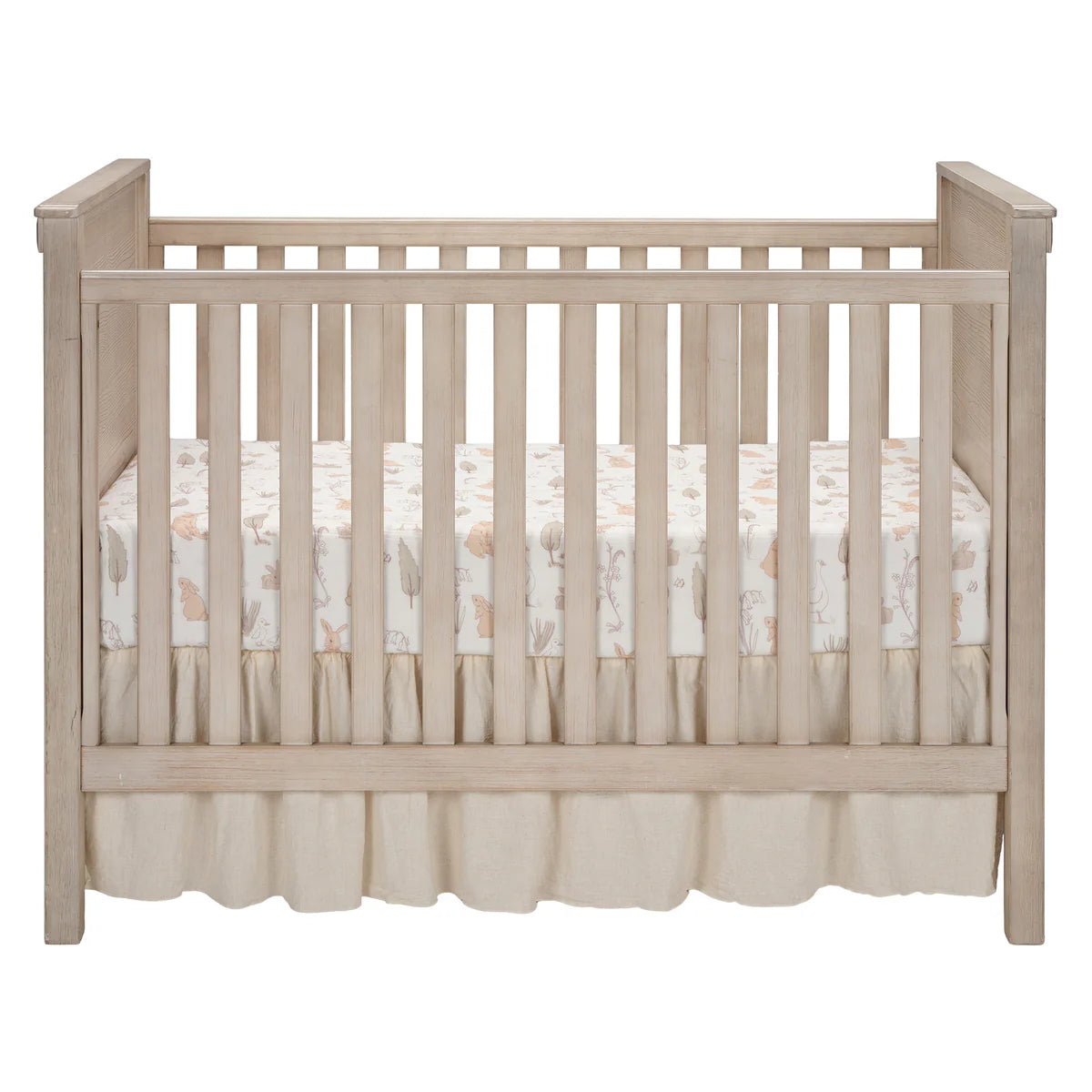 Lambs & Ivy Signature Bunny Hop Organic Cotton Muslin Baby Fitted Crib Sheet- Bambi Baby