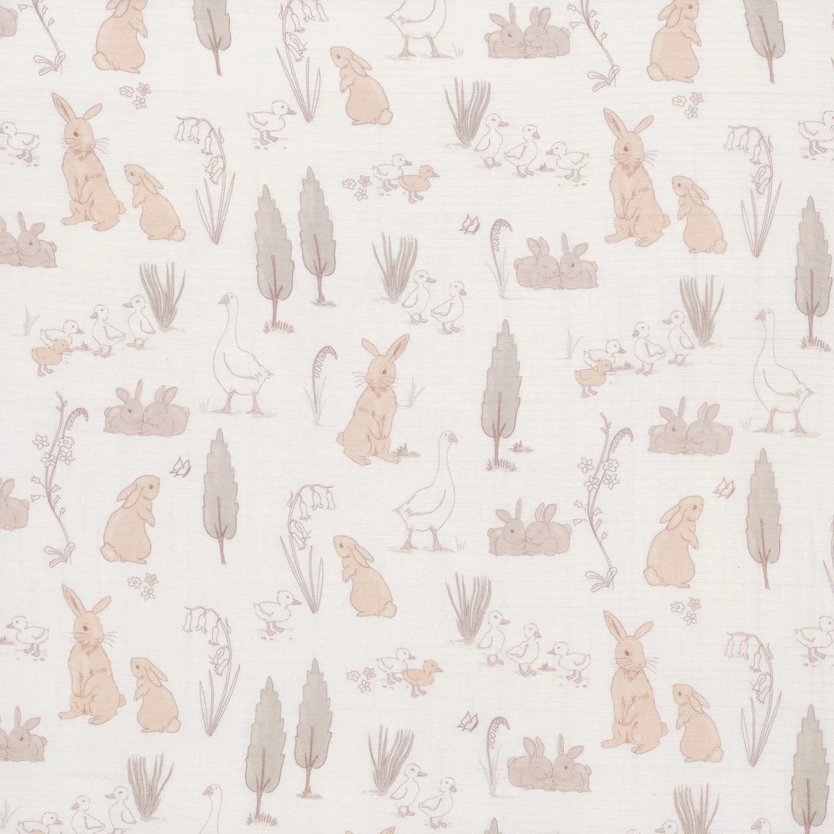 Lambs & Ivy Signature Bunny Hop Organic Cotton Muslin Baby Fitted Crib Sheet- Bambi Baby