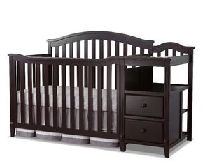 Espresso Sorelle Berkley 4-in-1 Convertible Crib with Changer - Side View | Bambi Baby