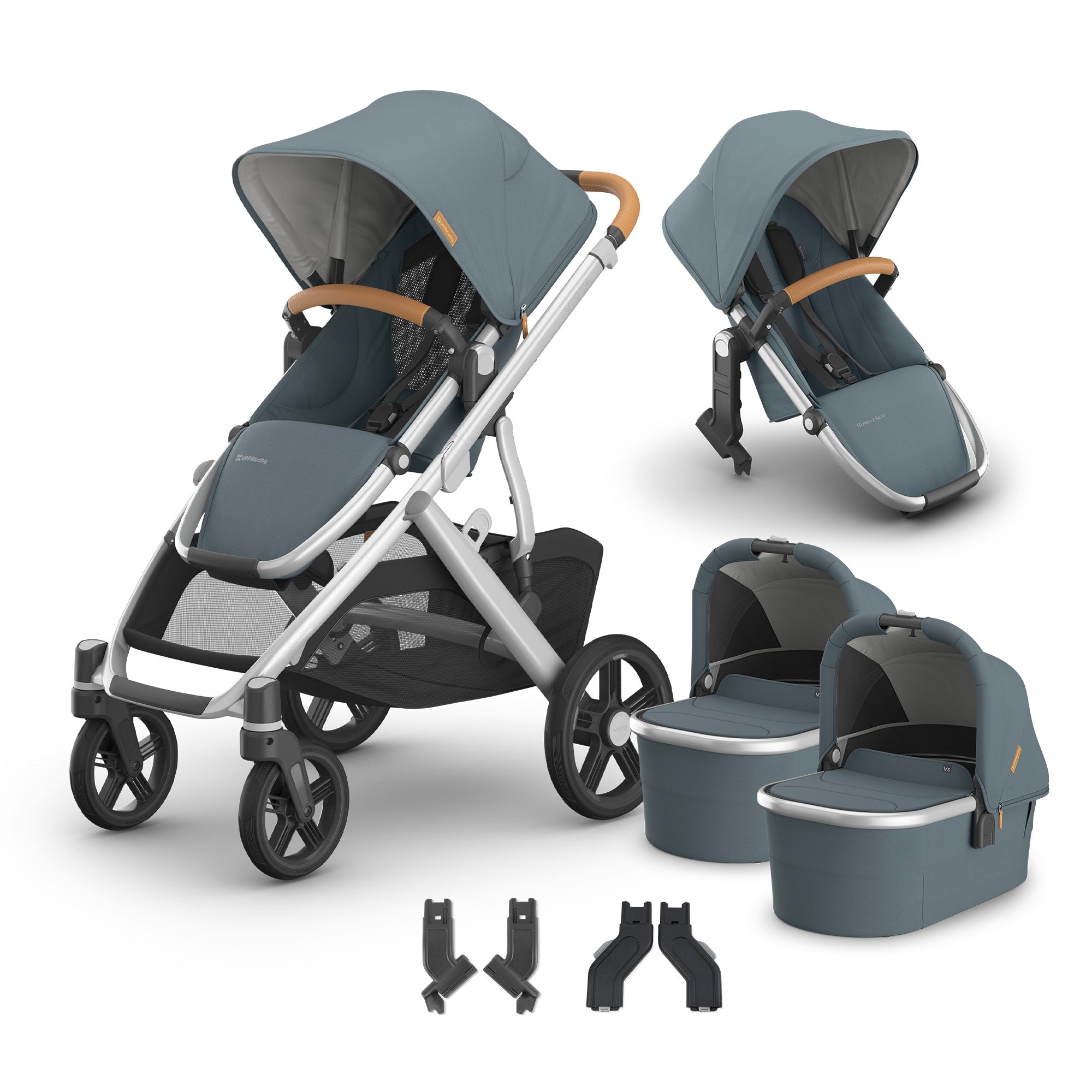 UPPAbaby Vista V3 + Bassinets Twin Bundle- Bambi Baby