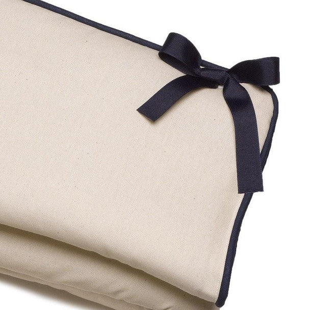 Liz and Roo Canvas Crib Rail Cover with Navy Trim- Bambi Baby