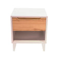 Pali Caravaggio Nightstand Deluxe - White/Biscotti - Bambi Baby
