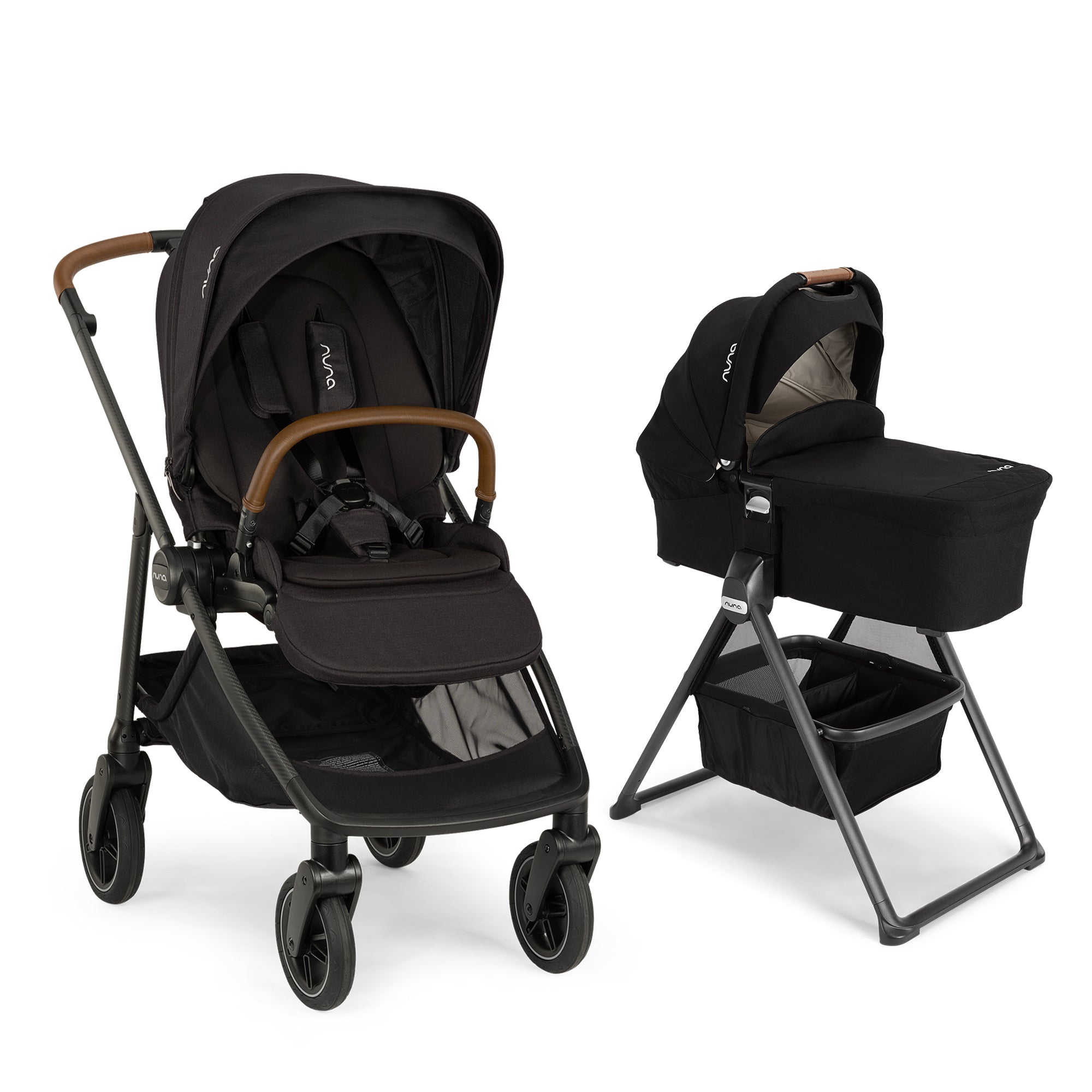 Nuna SWIV Stroller + SWIV Bassinet + Stand Bundle- Bambi Baby