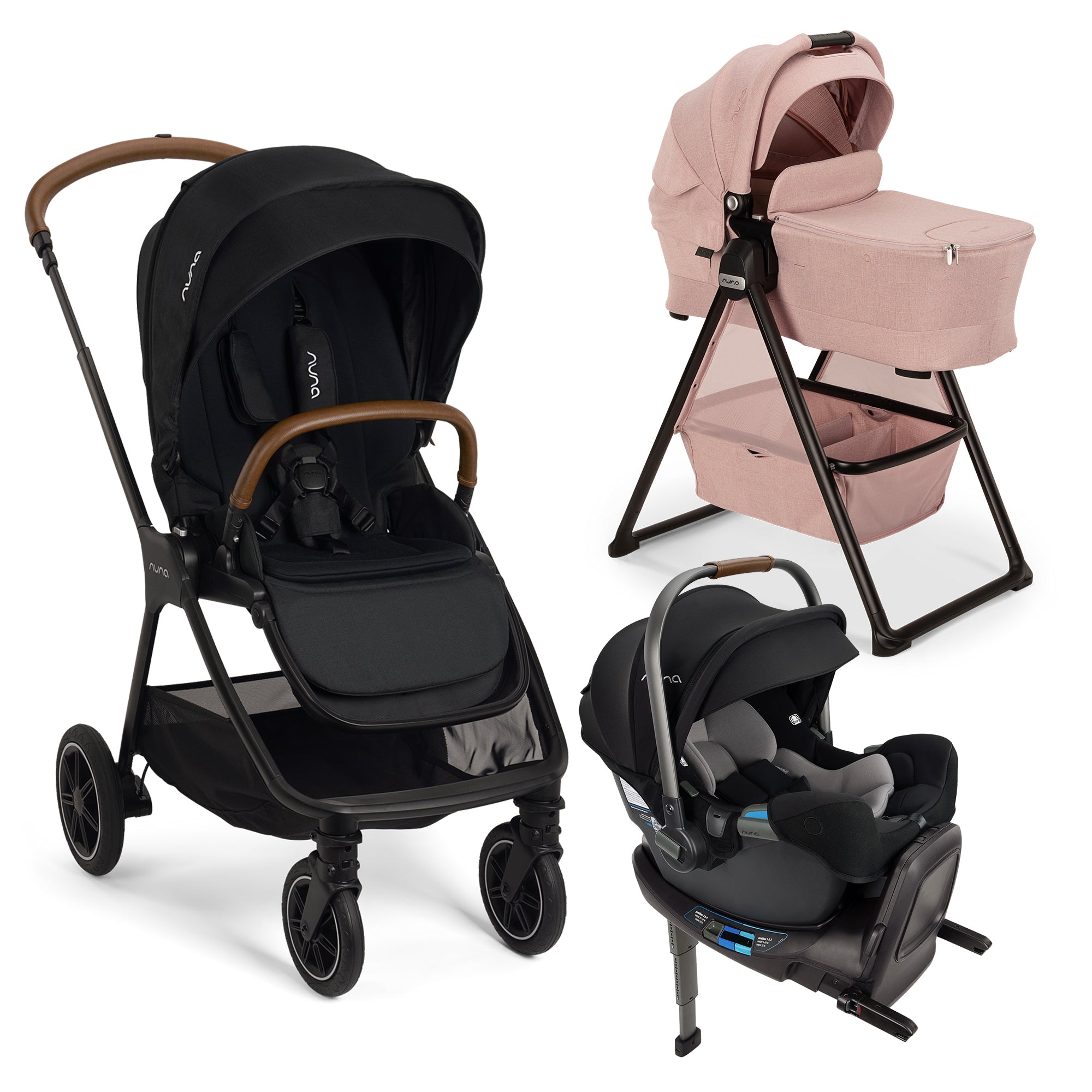 Nuna Triv Next Stroller + Lytl Bassinet + Stand + Pipa RX Infant Car Seat Travel System- Bambi Baby